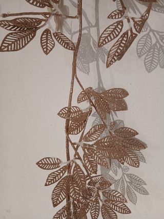 9 Guirnaldas Hojas Oro Rosa Brillantes