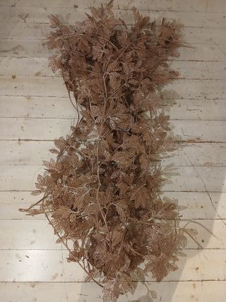 9 Guirnaldas Hojas Oro Rosa Brillantes