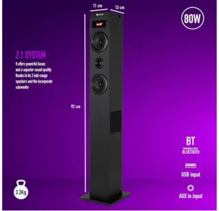 Torre de Sonido Bluetooth NGS 2.1 Negra