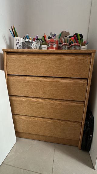Cómoda de madera 4 cajones