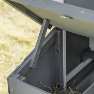 Gallinero 2 Corrales Metal Madera Gris Blanco