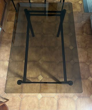 Mesa Comedor Cristal Negra Moderna