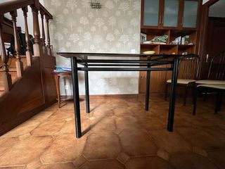 Mesa Comedor Cristal Negra Moderna