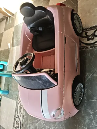 Coche Batería Rosa Fiat 500