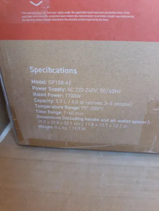 Freidora de aire Cosori negra