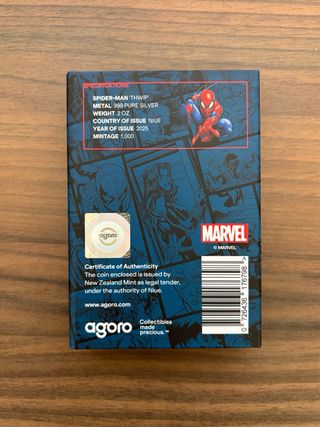 Moneda Plata 2 Oz. Spiderman MARVEL
