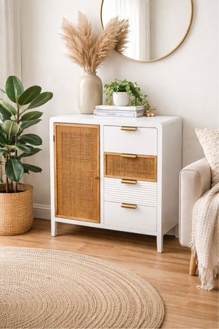 Aparador Leert blanco y marrón