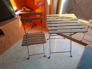 Conjunto mesa y silla terraza Solo una silla