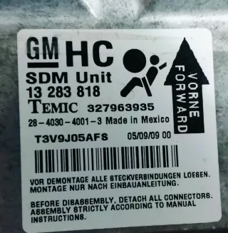 Centralita Airbag HC/ 13 283 818 Opel Corsa D