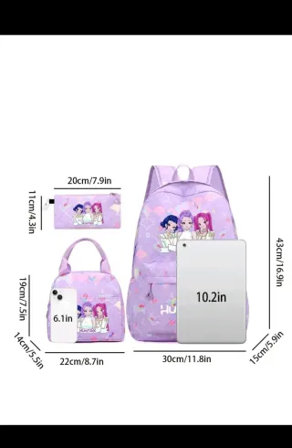 Set Mochila, Neceser y Bolso Huntrix Kpop