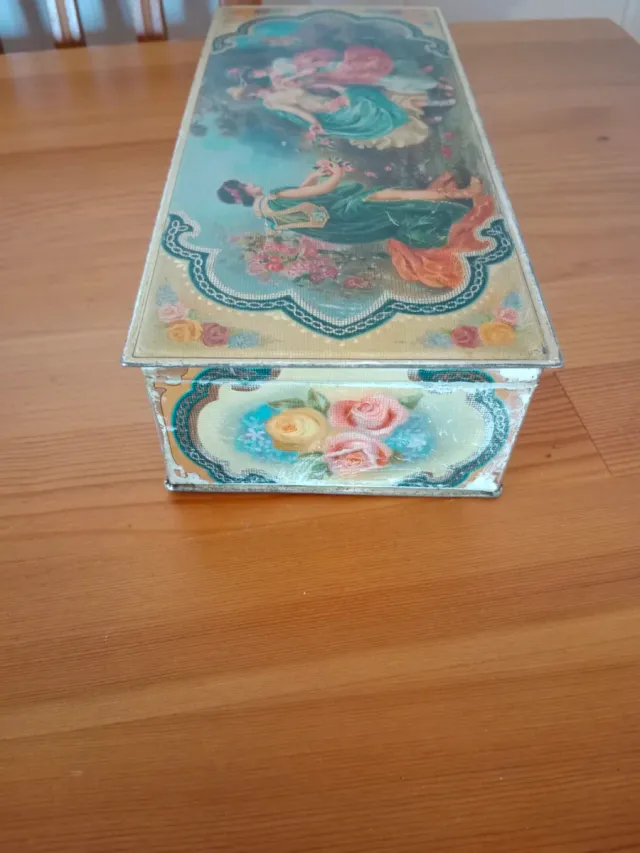 Caja de té vintage Parker's Gold Camel