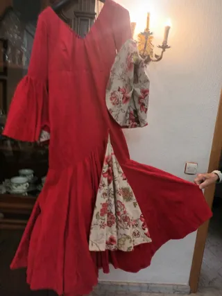 Traje Flamenca Talla 50 Rojo