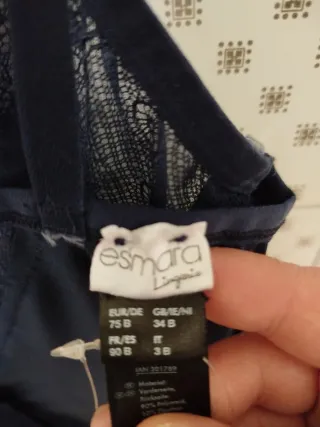 Body Esmara encaje azul talla 90B