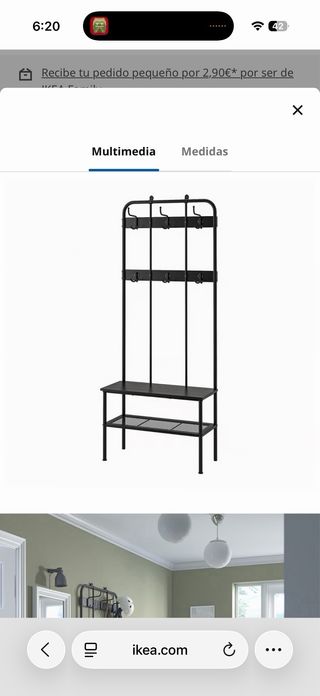 Perchero Zapatero Metálico Negro Ikea