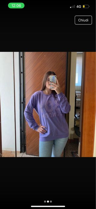 Felpa BOY London lilla con strass