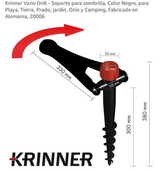 KRINNER Soporte Sombrilla Negro/Rojo