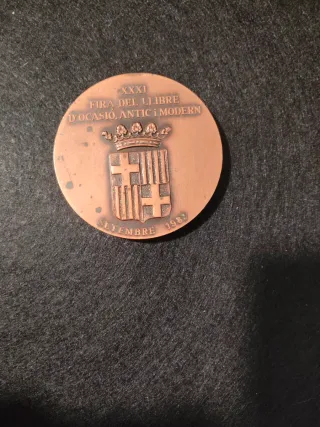 Medalla Fira Llibre BCN 1982 bronze estoig