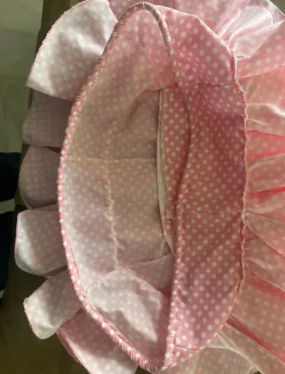 Traje de flamenca niña rosa lunares