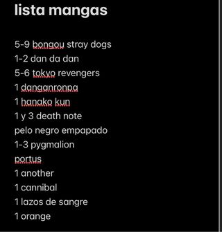 variedad de mangas en perfecto estado