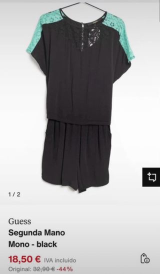 Mono corto Guess negro y turquesa