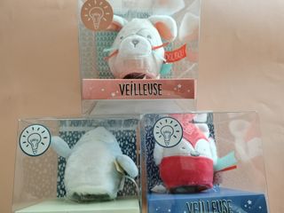 Pack 3 Lamparitas Animales Peluche