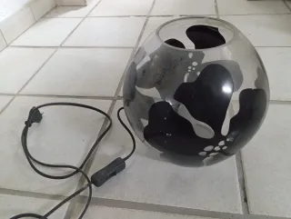 Lámpara Redonda Cristal Dibujos Negros