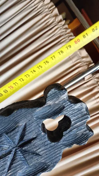 Antigua Silla Madera Tallada Negra