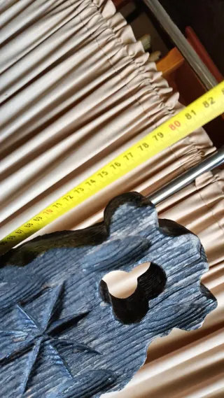 Antigua Silla Madera Tallada Negra