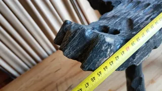 Antigua Silla Madera Tallada Negra