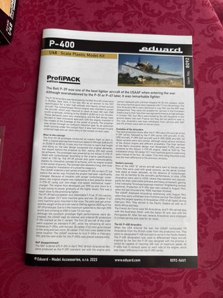 Maqueta Avión P-400 Eduard Profipack