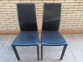 Juego de 2 sillas comedor negras