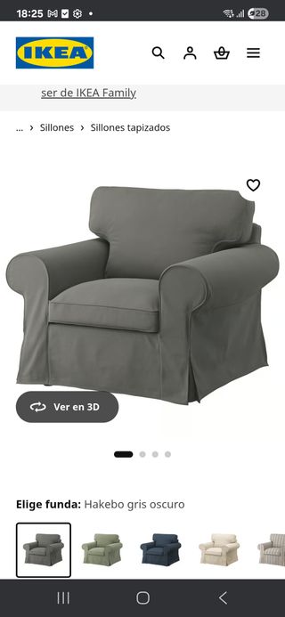 Sillón Ikea Ektorp Gris