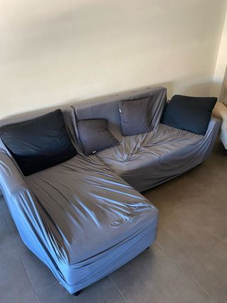 Sofá Cama Gris y Negro