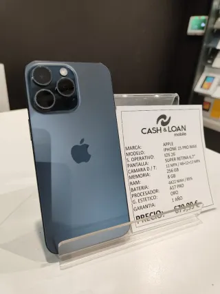 iPhone 15 Pro Max 256GB Azul