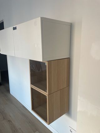 Mueble Colgante Salón Blanco y Madera