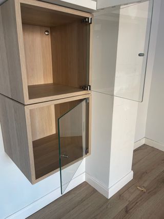 Mueble Colgante Salón Blanco y Madera