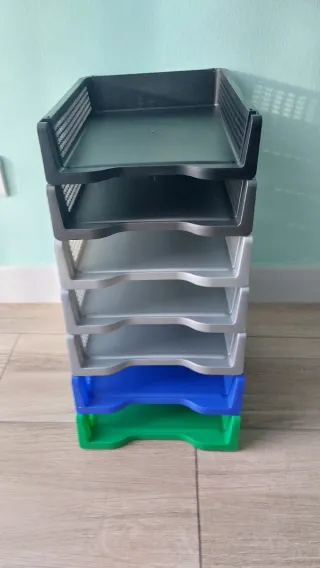 Bandejas de oficina apilables de plástico