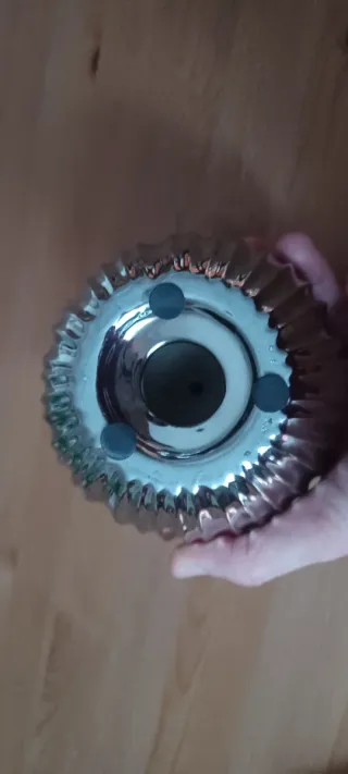 Soprammobile vintage mela ceramica argentata