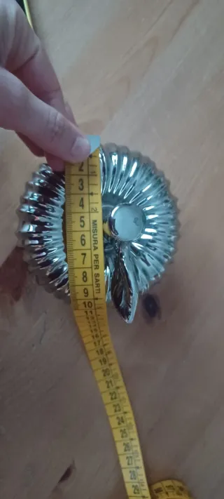 Soprammobile vintage mela ceramica argentata