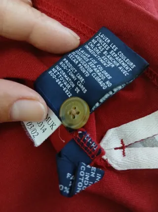 Polo Tommy Hilfiger Rojo Manga Larga