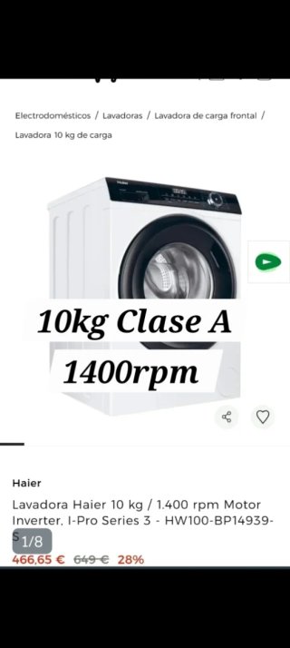 Lavadora Haier 10 kg Motor Inverter