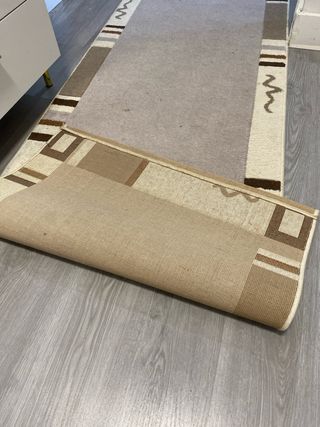 2 Alfombras de pasillo beige y marrón