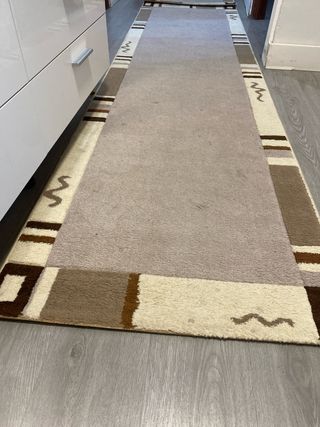 2 Alfombras de pasillo beige y marrón