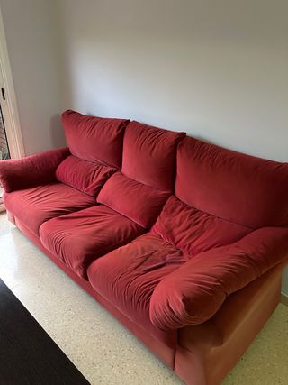 Sofá de 3 plazas rojo
