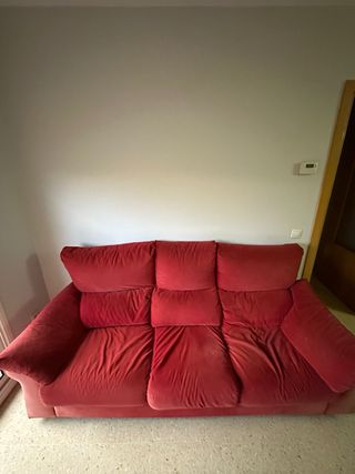 Sofá de 3 plazas rojo