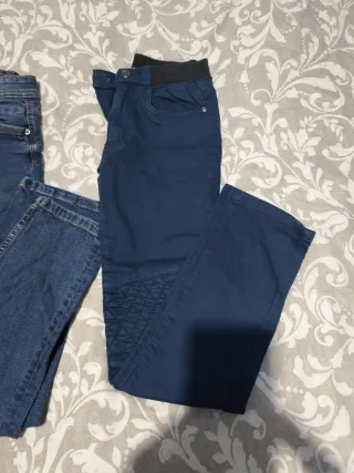 2 Pantalones niño vaquero y azul
