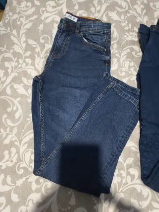 2 Pantalones niño vaquero y azul