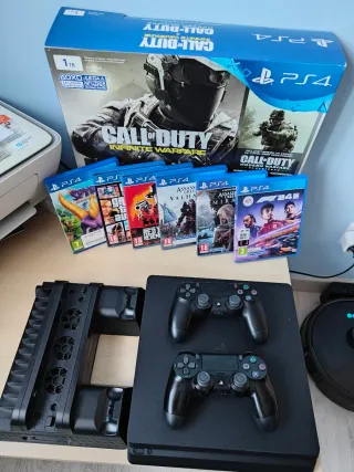 PS4 Slim 1TB + 2 Mandos + 6 Juegos