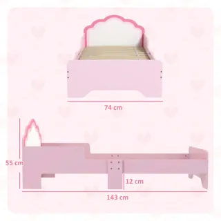 Cama infantil rosa con diseño de nube