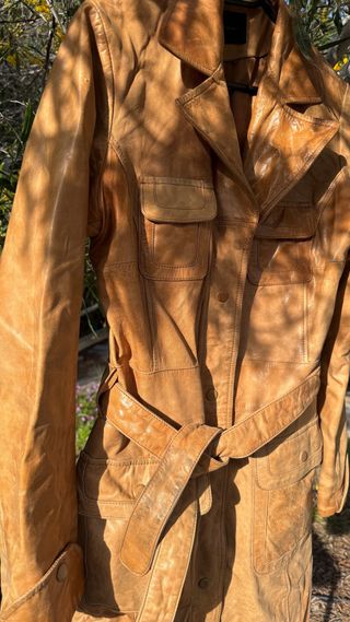 Abrigo Trench Cuero Vero Moda Marrón